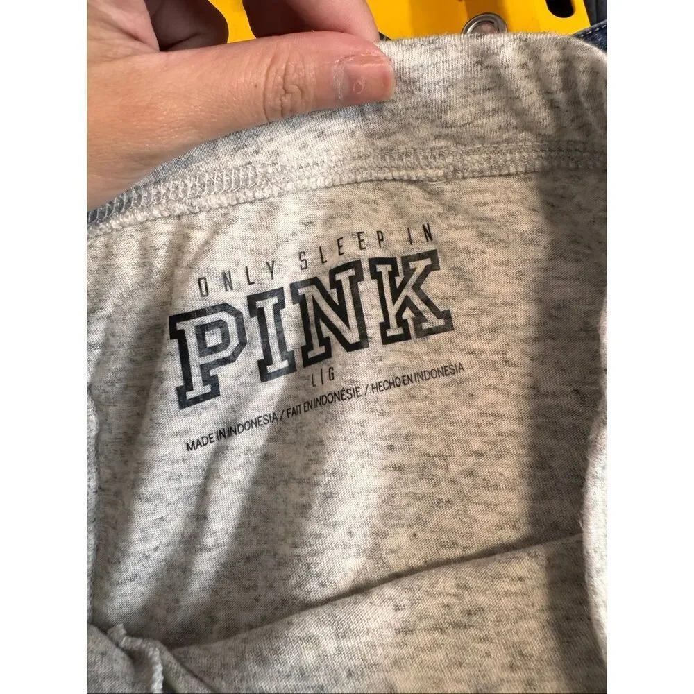 Victoria’s Secret PINK Sleep Shorts Women’s Large Gray Ruffle Hem Lounge Pajama